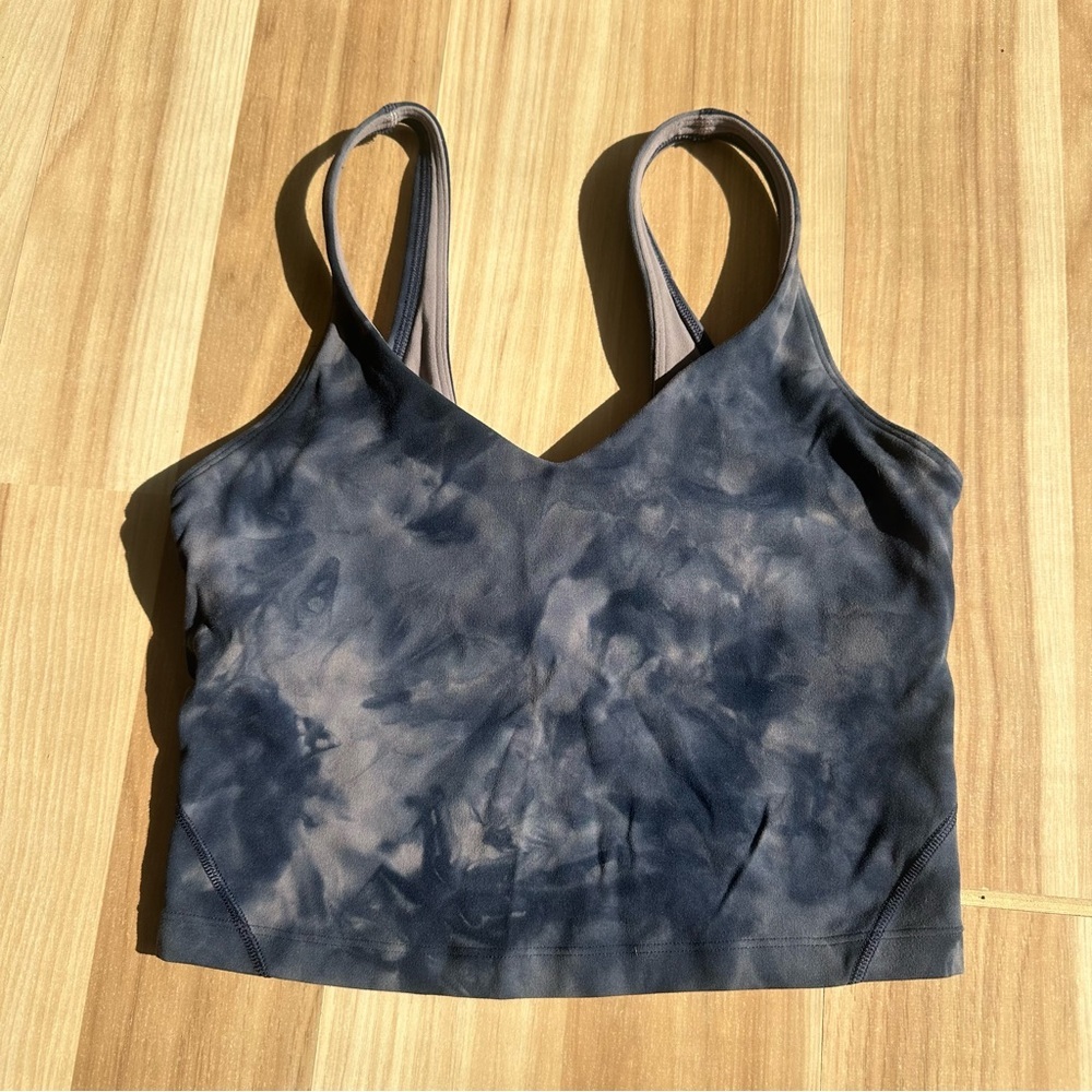 Lululemon Energy Bra Tie-Dye Blue Gray Size 4 - Picture 2 of 6